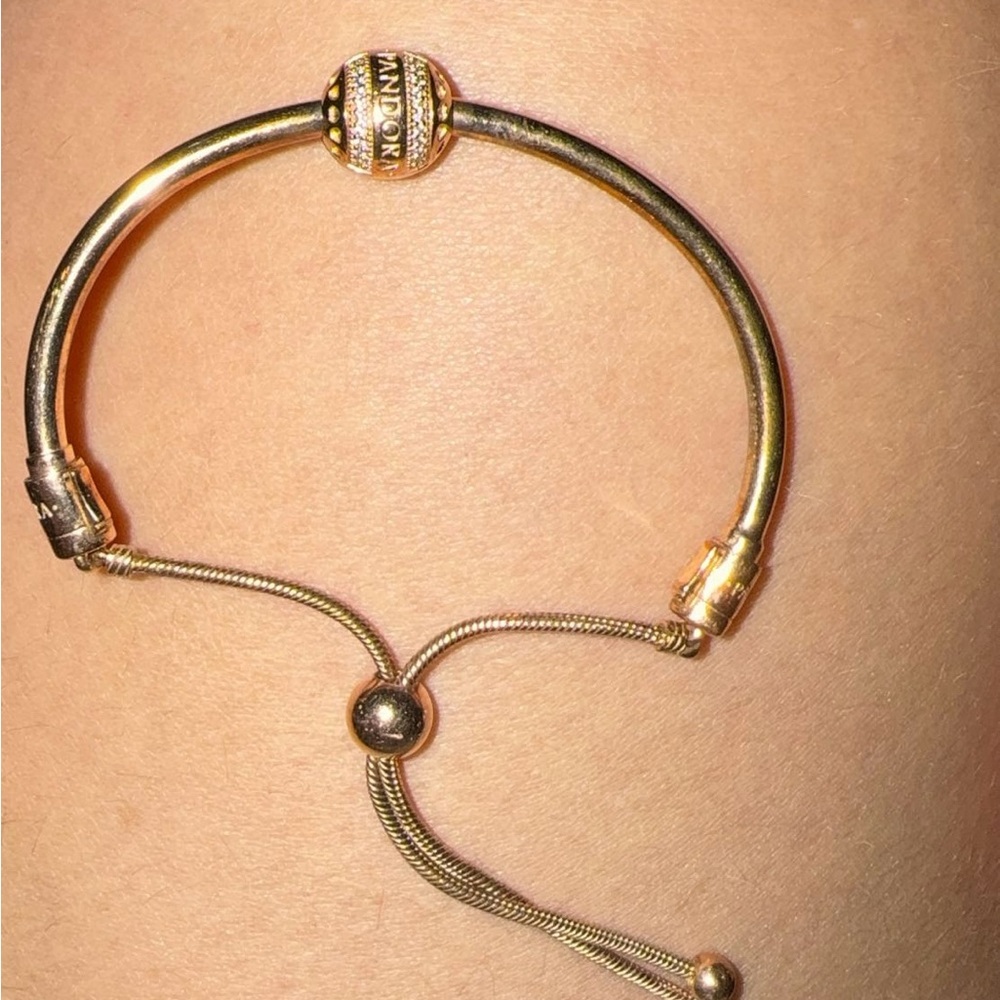 Pandora Rose Gold Adjustable Charm Bracelet